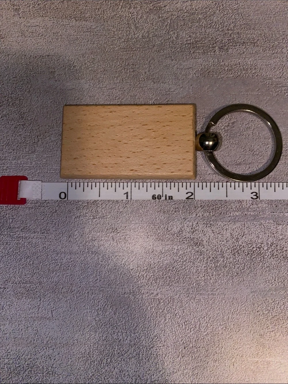 Branded Wood Keychain - Natural Wood & Silver Ring
